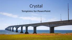  Presentation with bridge - Amazing PPT theme having landscape of confederation bridge backdrop and a light blue colored foreground