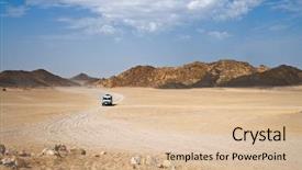  Presentation with jeep - Presentation featuring landscape of desert with jeep background and a lemonade colored foreground