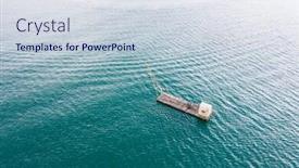  Presentation with fishing boat - Slide deck with landscape-of-fishing-boat-over background and a sky blue colored foreground