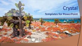  Presentation with beautiful spanish landscape costa blanca - Audience pleasing PPT theme consisting of landscape of galapagos south plaza backdrop and a sky blue colored foreground