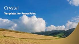  Presentation with landscape - PPT layouts featuring landscape-of-green-hilly-valley background and a teal colored foreground