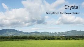  Presentation with farm - Theme with landscape of green paddy farm background and a  colored foreground