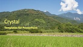  Presentation with farm - PPT theme having landscape of green paddy farm background and a  colored foreground