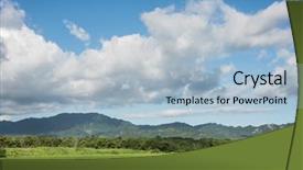  Presentation with farm - Cool new theme with landscape of green paddy farm backdrop and a  colored foreground