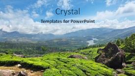  Presentation with munnar - Amazing PPT theme having landscape-of-green-tea-plantations backdrop and a light blue colored foreground