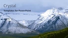  Presentation with canadian - Presentation design featuring landscape-of-high-snowy-mountains background and a light blue colored foreground