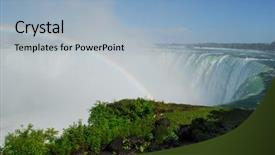  Presentation with falls - Amazing slides having landscape of horseshoe falls backdrop and a light blue colored foreground