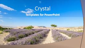  Presentation with cappadocia - PPT theme consisting of landscape-of-lavender-field background and a teal colored foreground