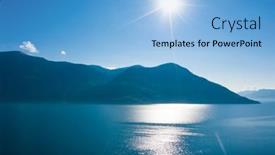 Presentation with autumn - Beautiful PPT theme featuring landscape-of-maggiore-lake backdrop and a light blue colored foreground