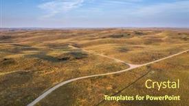  Presentation with dirt roads - Presentation having landscape-of-nebraska-sandhills-early background and a tawny brown colored foreground
