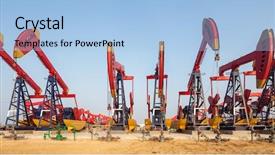  Presentation with oilfield - Colorful presentation enhanced with landscape of oilfield with pump backdrop and a light blue colored foreground