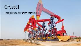  Presentation with oilfield - Beautiful slide set featuring landscape of oilfield with pump backdrop and a light blue colored foreground