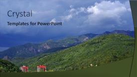  Presentation with river valley - Beautiful slides featuring landscape of olt valley with olt river and cozia mountains in romania backdrop and a light blue colored foreground