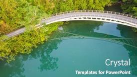  Presentation with water sun - Audience pleasing slide deck consisting of landscape-of-path-over-water backdrop and a teal colored foreground