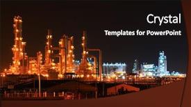  Presentation with oil refinery industry - Slides with landscape of petrochemical oil refinery background and a black colored foreground