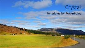 Presentation with iceland - PPT theme with landscape-of-pingvellir-national-park background and a light blue colored foreground