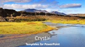  Presentation with iceland - Amazing theme having landscape-of-pingvellir-national-park backdrop and a teal colored foreground