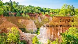  Presentation with usa - Colorful slide set enhanced with landscape-of-providence-canyon-georgia backdrop and a gold colored foreground