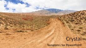  Presentation with sandstone - PPT layouts enhanced with landscape of red sandstone in cloudy sky background and a yellow colored foreground