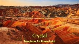  Presentation with sandstone - Slide set enhanced with landscape of red sandstone in zhangye background and a tawny brown colored foreground