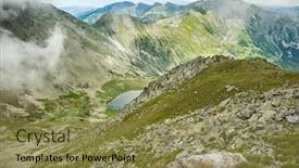  Presentation with transylvania - Cool new presentation theme with landscape of retezat national park mountains in south carpatians transylvania romania europe small lake with blue sky reflection at center backdrop and a gold colored foreground
