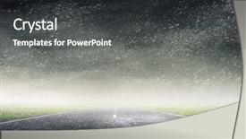  Presentation with natural - Amazing slide deck having landscape of road in rainy backdrop and a dark gray colored foreground