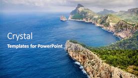  Presentation with storm - Theme consisting of landscape-of-rocky-coast-before background and a teal colored foreground