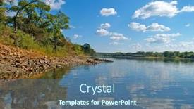  Presentation with sky blue - PPT layouts consisting of landscape-of-russian-river-ussuri background and a ocean colored foreground