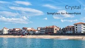  Presentation with jean piaget - PPT layouts having landscape of saint-jean-de-luz france panoramic of luxure french balneological resort saint jean de luz aquitaine background and a light blue colored foreground