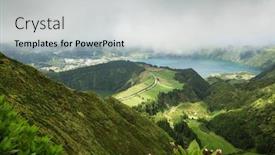  Presentation with landscape - Audience pleasing slide set consisting of landscape-of-san-miguel-island backdrop and a light gray colored foreground