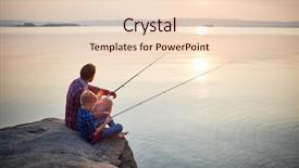  Presentation with rocks - Theme consisting of landscape of setting sun background and a lemonade colored foreground