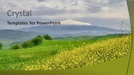  Presentation with landscape - Colorful slide deck enhanced with landscape-of-sicily-with-snowy backdrop and a light gray colored foreground