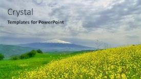  Presentation with landscape - Slide set enhanced with landscape-of-sicily-with-snowy background and a light blue colored foreground