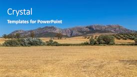  Presentation with landscape - Theme having landscape-of-sierra-de-grazalema background and a teal colored foreground