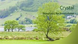  Presentation with national - Audience pleasing slide set consisting of landscape of snowdonia national park backdrop and a mint green colored foreground