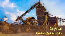  Presentation with machines - Beautiful presentation design featuring landscape-of-some-machines backdrop and a tawny brown colored foreground