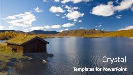  Presentation with norway - Audience pleasing presentation theme consisting of landscape-of-southern-vestlandet-norway backdrop and a ocean colored foreground