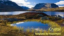 Presentation with norway - Slides with landscape of southern vestlandet norway background and a tawny brown colored foreground