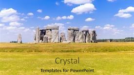  Presentation with stonehenge - Slide set consisting of landscape of stonehenge england united background and a gold colored foreground