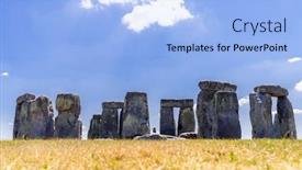  Presentation with stonehenge - Audience pleasing presentation design consisting of landscape-of-stonehenge-england-united backdrop and a light blue colored foreground