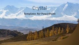  Presentation with landscape - Slide set having landscape-of-the-altai-mountains background and a light blue colored foreground