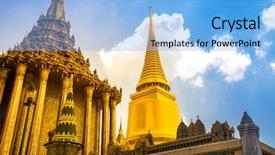  Presentation with royal blue - Beautiful PPT theme featuring landscape of the capital city backdrop and a light blue colored foreground