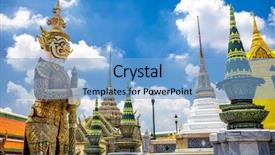  Presentation with landscape architecture - Presentation theme enhanced with landscape of the capital city background and a light blue colored foreground