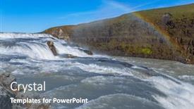  Presentation with iceland - Presentation theme enhanced with landscape-of-the-godafoss-famous and a gray colored foreground