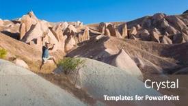  Presentation with volcanic rock - Theme consisting of landscape-of-the-red-valley background and a coral colored foreground