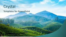  Presentation with kerala - Beautiful presentation theme featuring landscape of the tea plantations backdrop and a arctic colored foreground