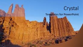  Presentation with fisher - Presentation design having landscape of the towers in the desert area known as fisher tower utah usa background and a light blue colored foreground