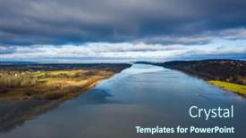 Presentation with landscape - Cool new theme with landscape-of-the-vistula-river backdrop and a ocean colored foreground