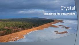  Presentation with sea - Slides with landscape-of-the-vistula-spit and a teal colored foreground