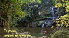  Presentation with waterfall woman - Amazing presentation theme having landscape of traveling woman feel free against the waterfall seshui community nantou taiwan backdrop and a tawny brown colored foreground